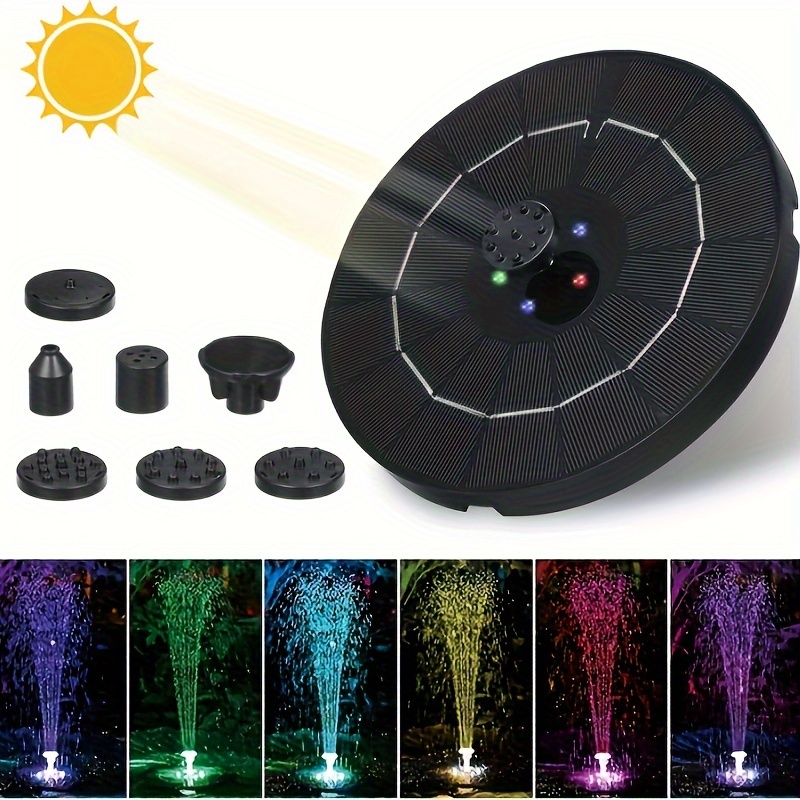 item picture 1pc solar fountain pump solar powered water fountain solar fountain bird bath pump free standing portable floating solar powered water fountain pump stand alone portable floating solar drinking water pump for garden pond pool outdoor and backyard