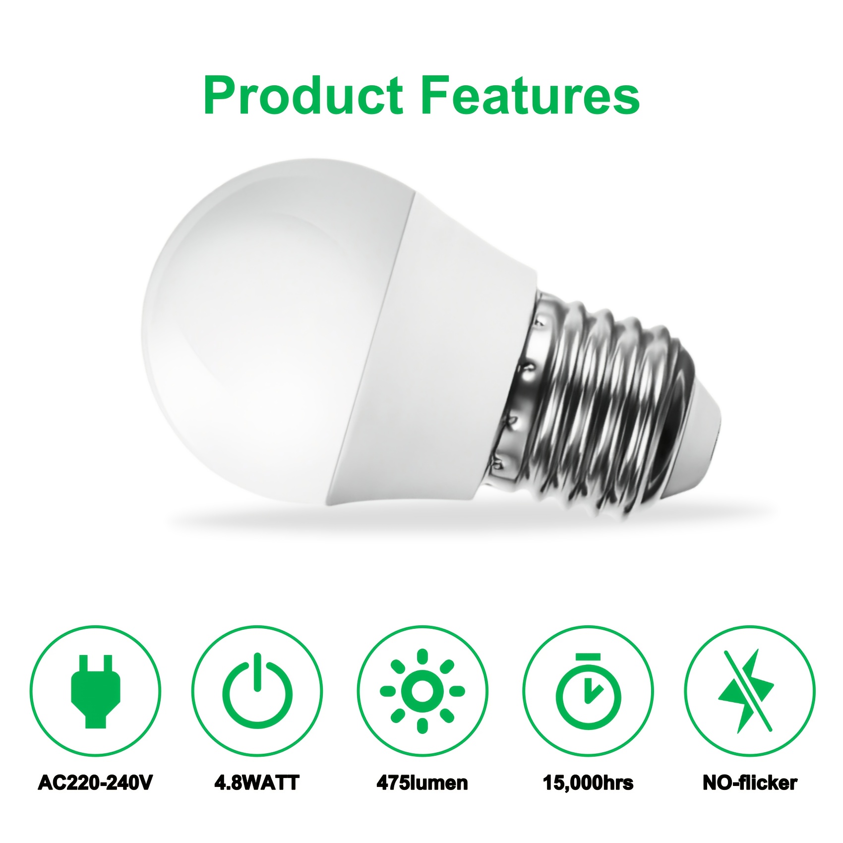 24pcs Small LED Light Bulb, G45 E27 4.8W, Mini Bubble Lamp