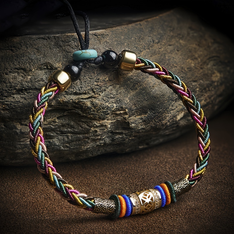 

1pc Men's Golden Knot Rope Bracelet, Bracelet