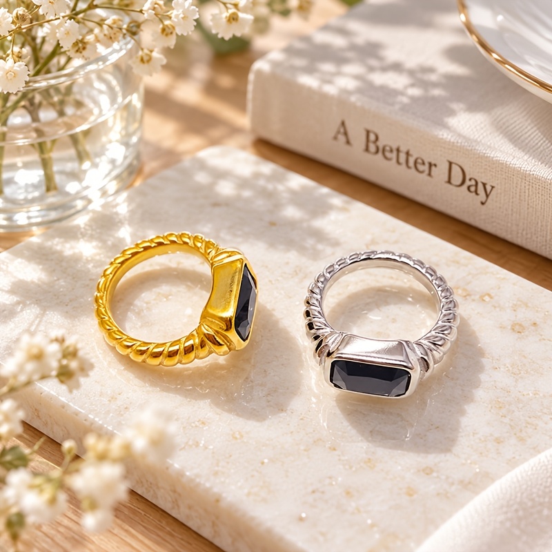 Women's Vintage Braid Twisted Texture Stainless Steel Ring