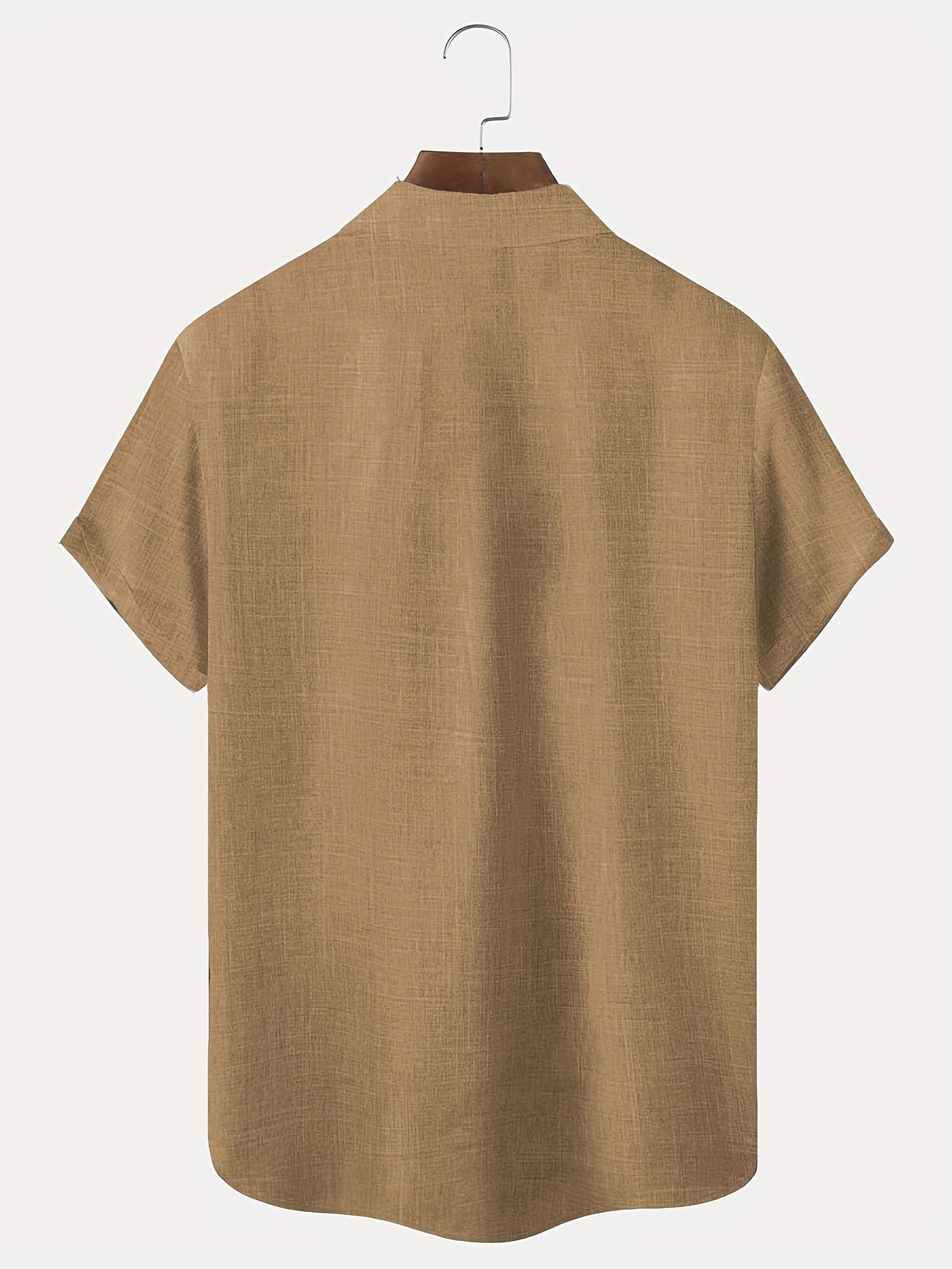 Men'S Plus Size Vintage Black Casual Button-Up Short Sleeve Shirt with Pockets - Summer Basic Lapel Collar, Non-Stretch Fabric, Regular Fit, Adult Sizes, Lightweight Polyester, Casual Attire | Classic Buttonup Shirt | Solid Color Shirt, PLUS SIZE