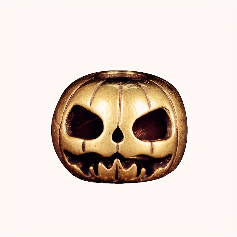 A Brass Key Ring And Keychain For Men, Featuring A Halloween Pumpkin Lantern Pendant, Perfect For Edc Additions And Decorations