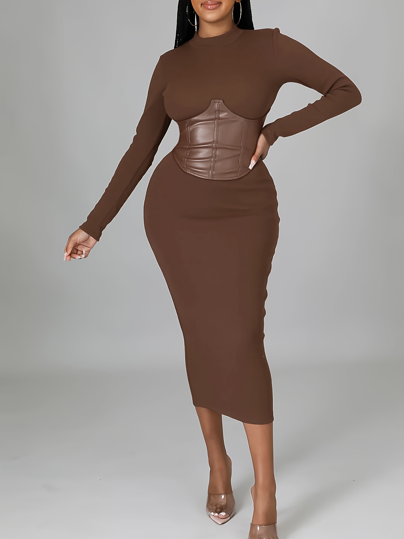 brown flower dress It's All Her Own Brown Multi Floral Print Cotton Maxi Dress