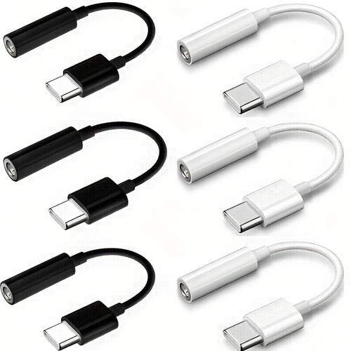 3pcs 6pcs usb type c to 3 5mm audio adapter usb c to aux audio dongle cable cord usb type c to 3 5mm female headphone jack adapter for pixel xl s20 note 20 s9 plus ipad pro