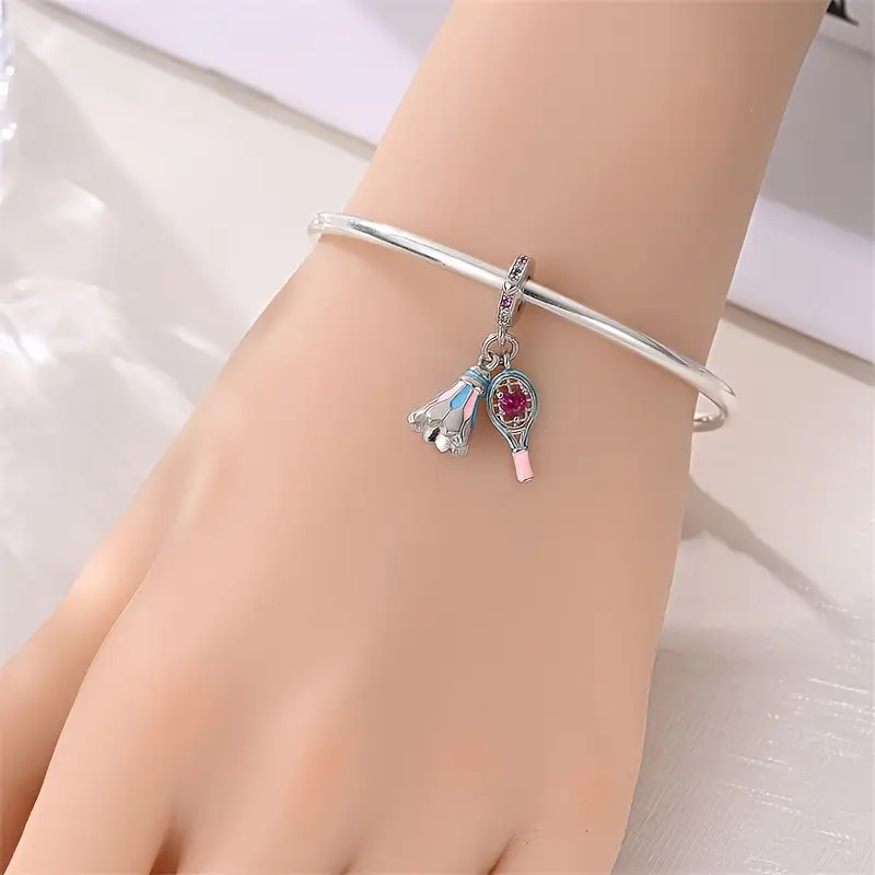925 silver fun badminton suitable bracelets Temu Bahrain