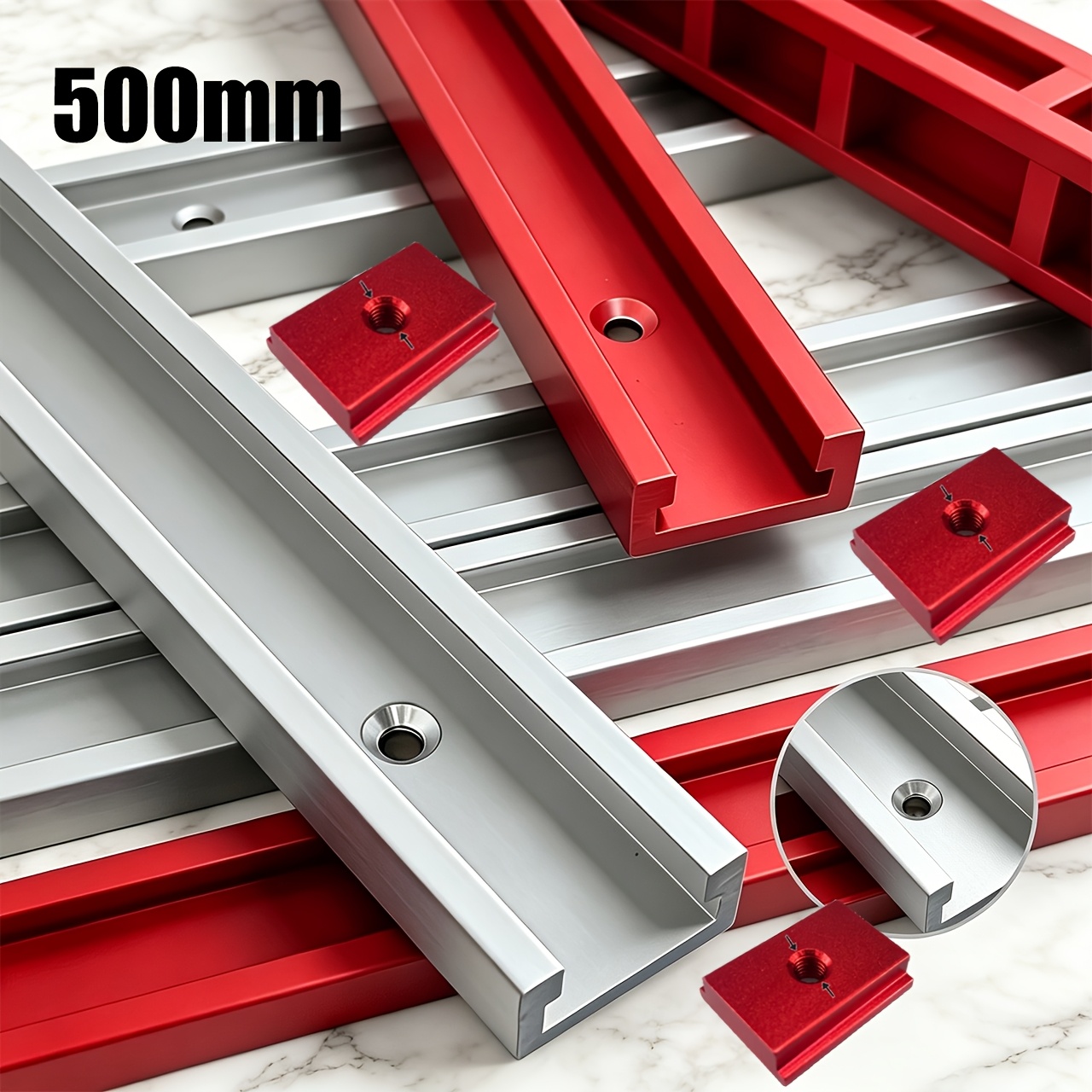 set di accessori per falegnameria con   a t da 30 tipi e guida scorrevole m6 da 500 mm, per   da falegname,   da tavolo, levigatrici elettriche (incisori), ecc.   professionali di   del legno, per ottenere una posizionamento  , ripetitivo e  