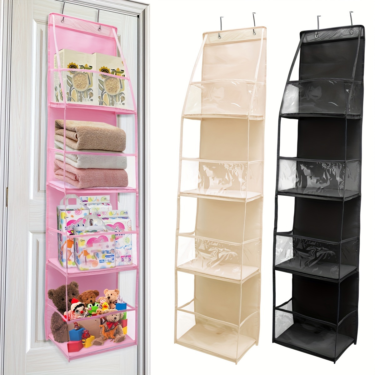 

1pc Organiseur de rangement suspendu sur avec 4 étagères - Solution de rangement polyvalente en polyester pour articles divers, jouets, livres et nourriture, étanche pour chambre à coucher, , 14+