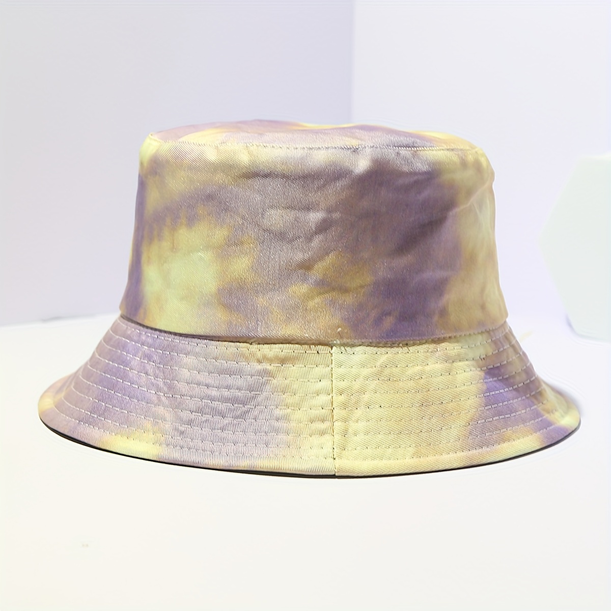 Tie Dye Print Reversible Sun Hat Wide Brim Drawstring Bucket - Temu Canada