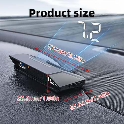 vehicle mounted dual screen display hud high tech obd head mounted projector temperature fuel consumption turbo pressure oil temperature multi function display