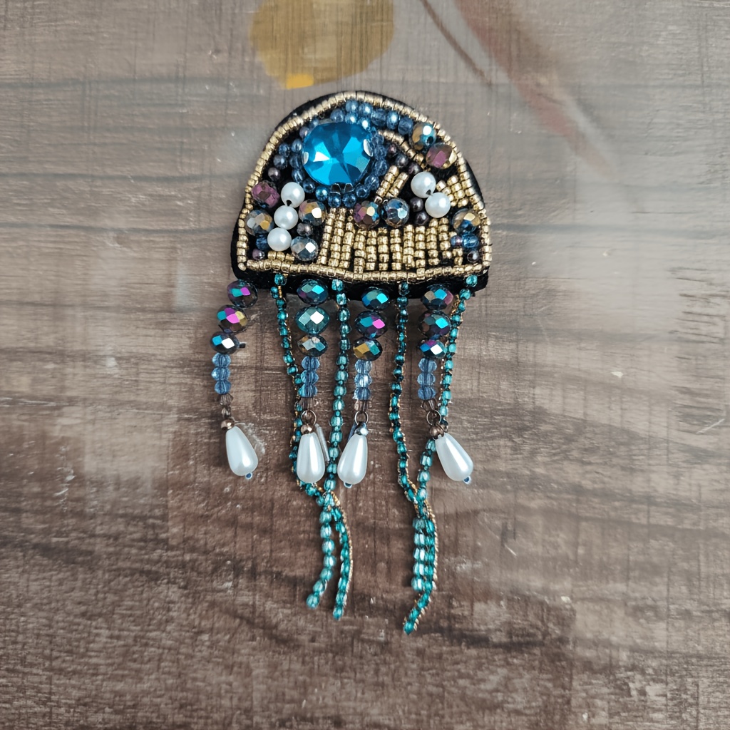 1pc Nail Bead Jellyfish Fabric Patch Sewing Cloth Accessory