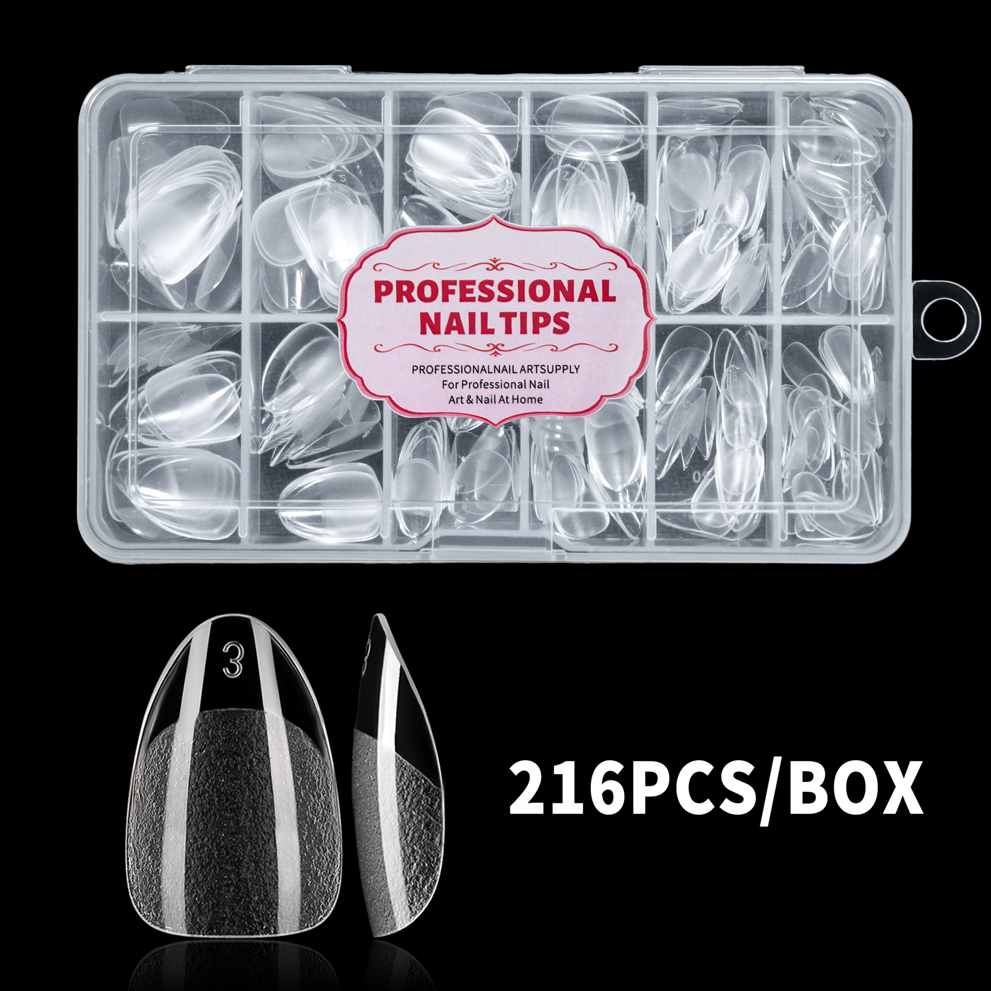 Image of 480/216pcs Ultra-short Almond False Nails, Acrylic False Nails, Design - Valentine's Day Nail Art Set, Full Coverage Rough Matte Pressing Nail Stickers, Suitable For Home Diy