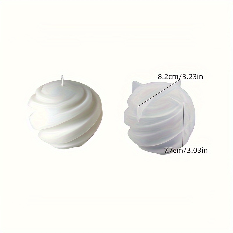 3d Geometric Candle Mold Spiral Sphere Resin Candle Mold Striped Soap Wax Melt Silicone Mold Diy Decoration Crafts