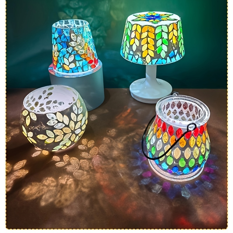 

520-piece Diy Lamp Kit - Rhombus Mosaic , Colored Mica For Handcrafted Table Lamps & Candlesticks