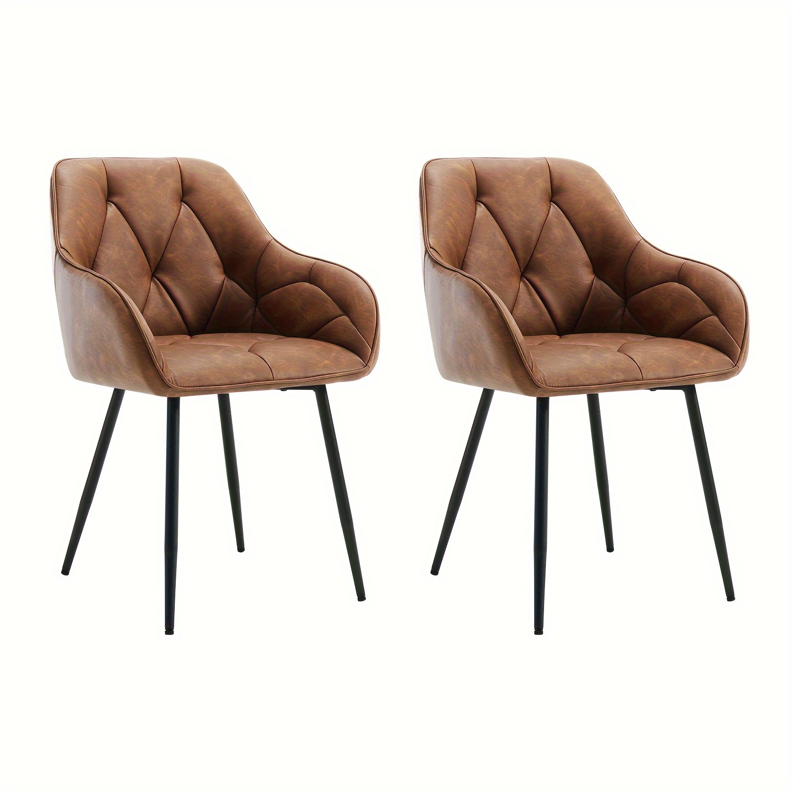 TEMU Juego de 2 sillas de comedor, sillas de cocina, sillas de comedor, sillas de , reposabrazos ergonómico, silla tapizada, asiento vintage de piel