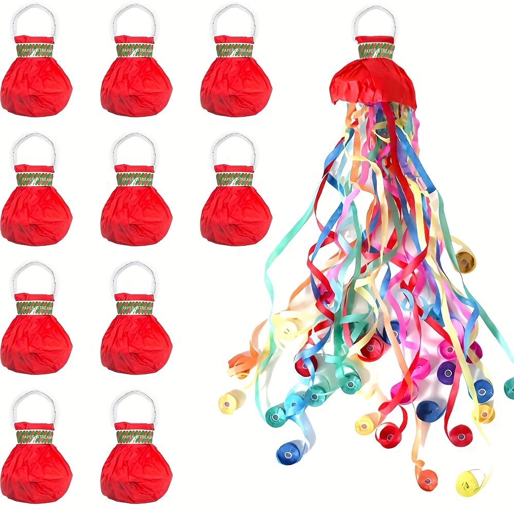 Set Of 10 Hand-thrown Streamers That Create No Mess, Perfect For Celebrations Like Birthdays, Proposals, Engagements, Weddings, And Graduations