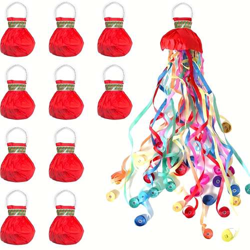 12Pack Hand Throw Streamer Poppers 6 Color Mix No Mess Confetti Poppers,Party Poppers No Mess Streamers Easy To Clean Ideal For Celebrations Birthday And Festival