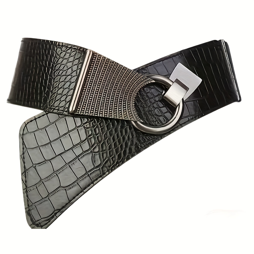 TEMU 2026 Waist Cincher For Women, Wide Decorative Belt For Outer Wear, Pairs With Dresses, Suits, And Shirts, , Black, Trendy European And , Simple