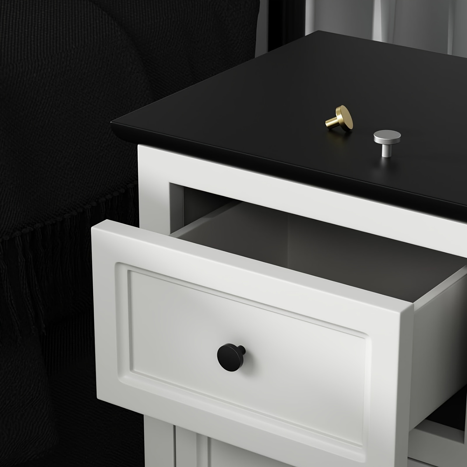 knee length dresses for ladies Flat Black Kitchen Cabinet Knobs - Round Ringed Drawer Handles