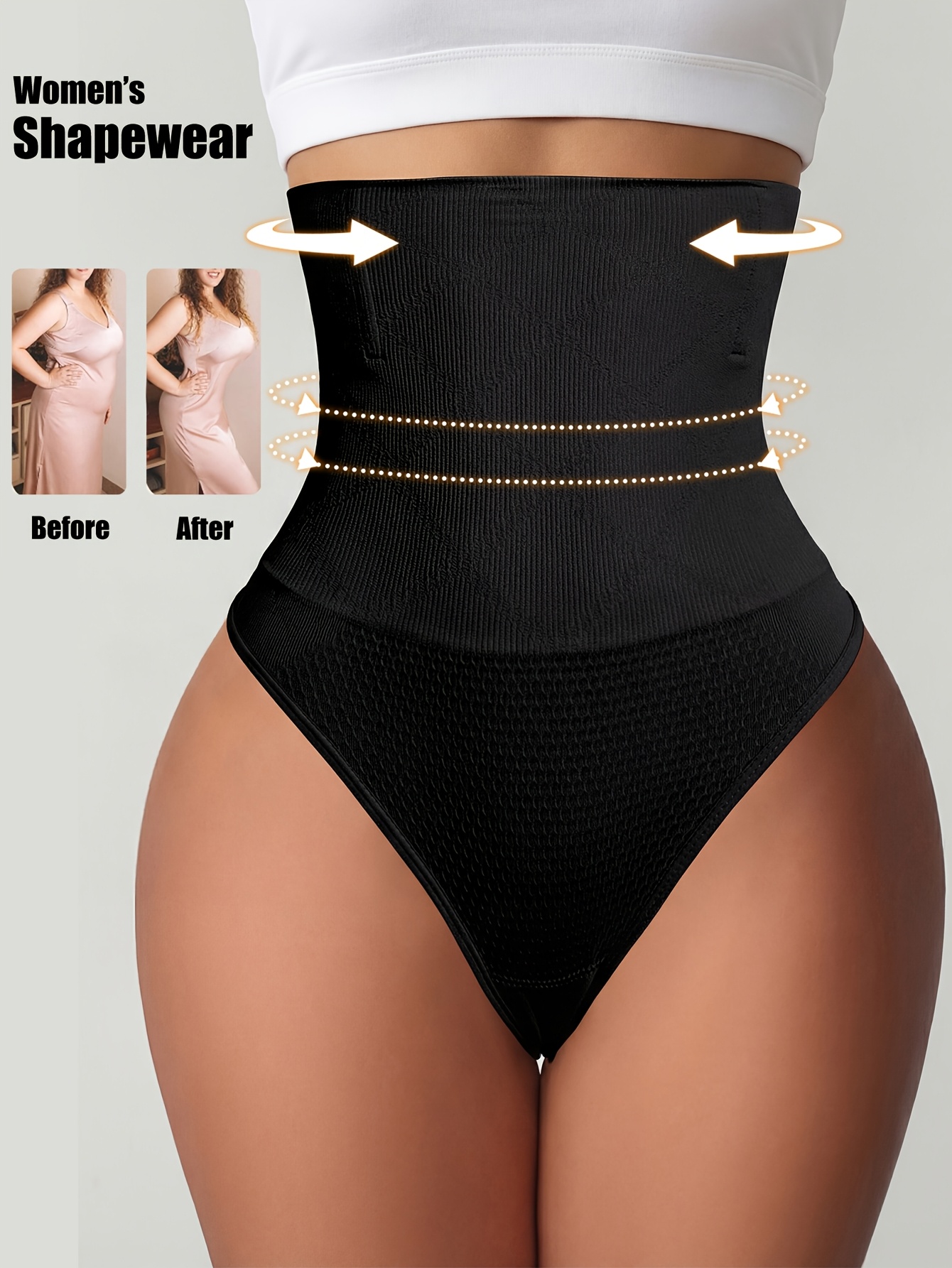 1pc High Waist Seamless Women's Thong Tummy Control Panties Women's Shapewear Buttock Lifter Tummy Control Waist Trainer Body Shaper Flat Belly Women's Shapewear