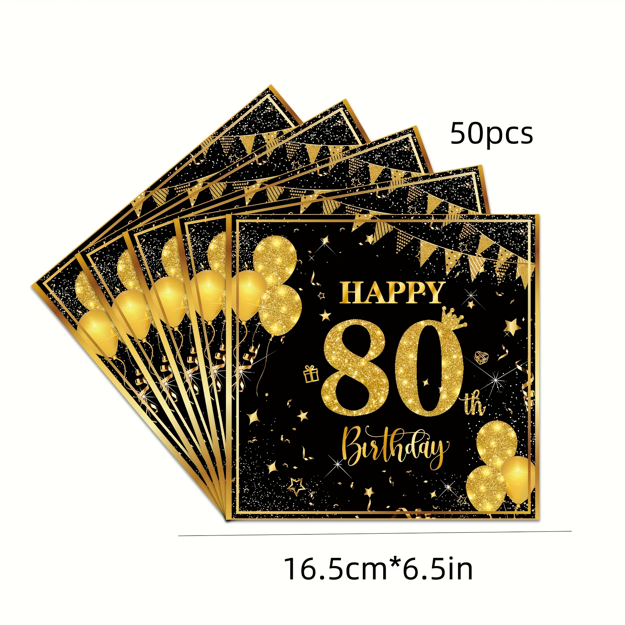 TEMU 50pcs Pack Elegant Black & Golden Disposable Party Napkins Suitable For Birthdays, Weddings, Anniversaries - Luxury Table Settings, Elegant