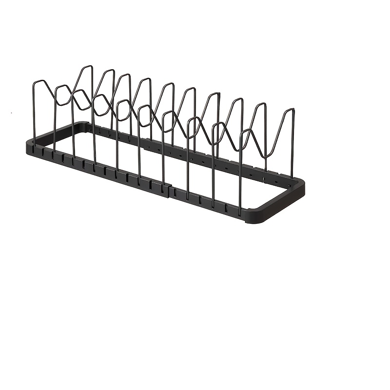 Image of A Set Of -wire/10-wire Multifunctional Retractable Pot Lid Rack, Adjustable Kitchen Storage Rack Shelf, Resin Plus Carbon Steel Material, Durable And Easy To Clean, Essential Kitchen Tools