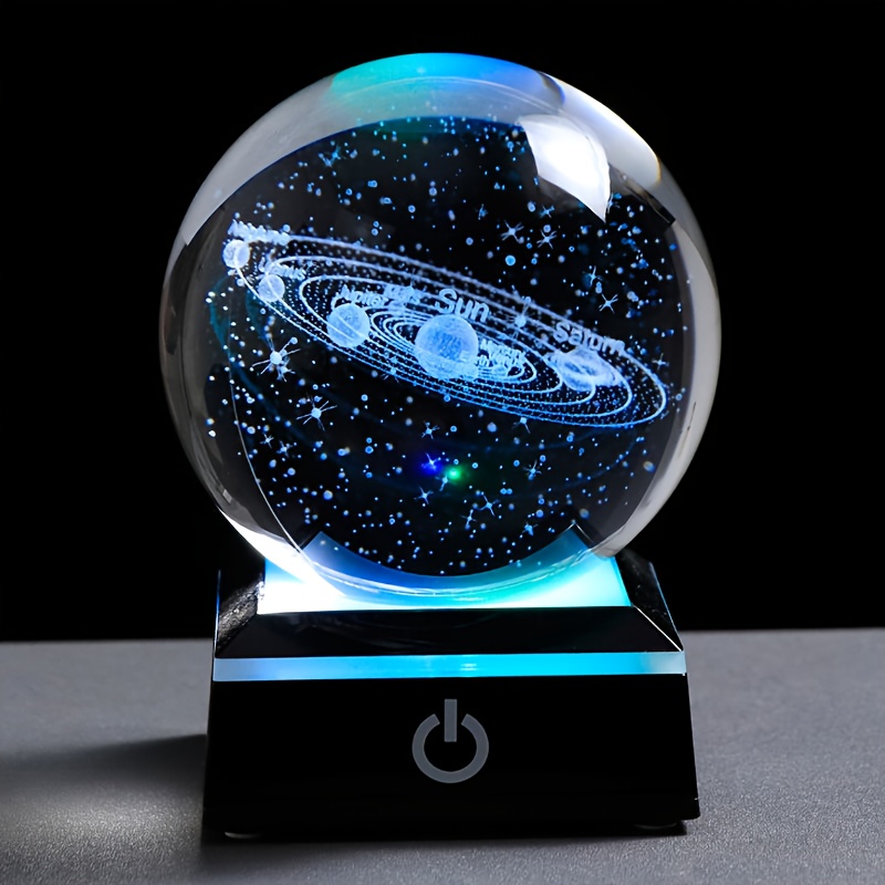 

Small System Crystal Ball With Led Base, Home Decoration Night Light, Gift For Astronomy Lovers New Year Surprise, New Year Discount, Christmas Surprise, Christmas Gift