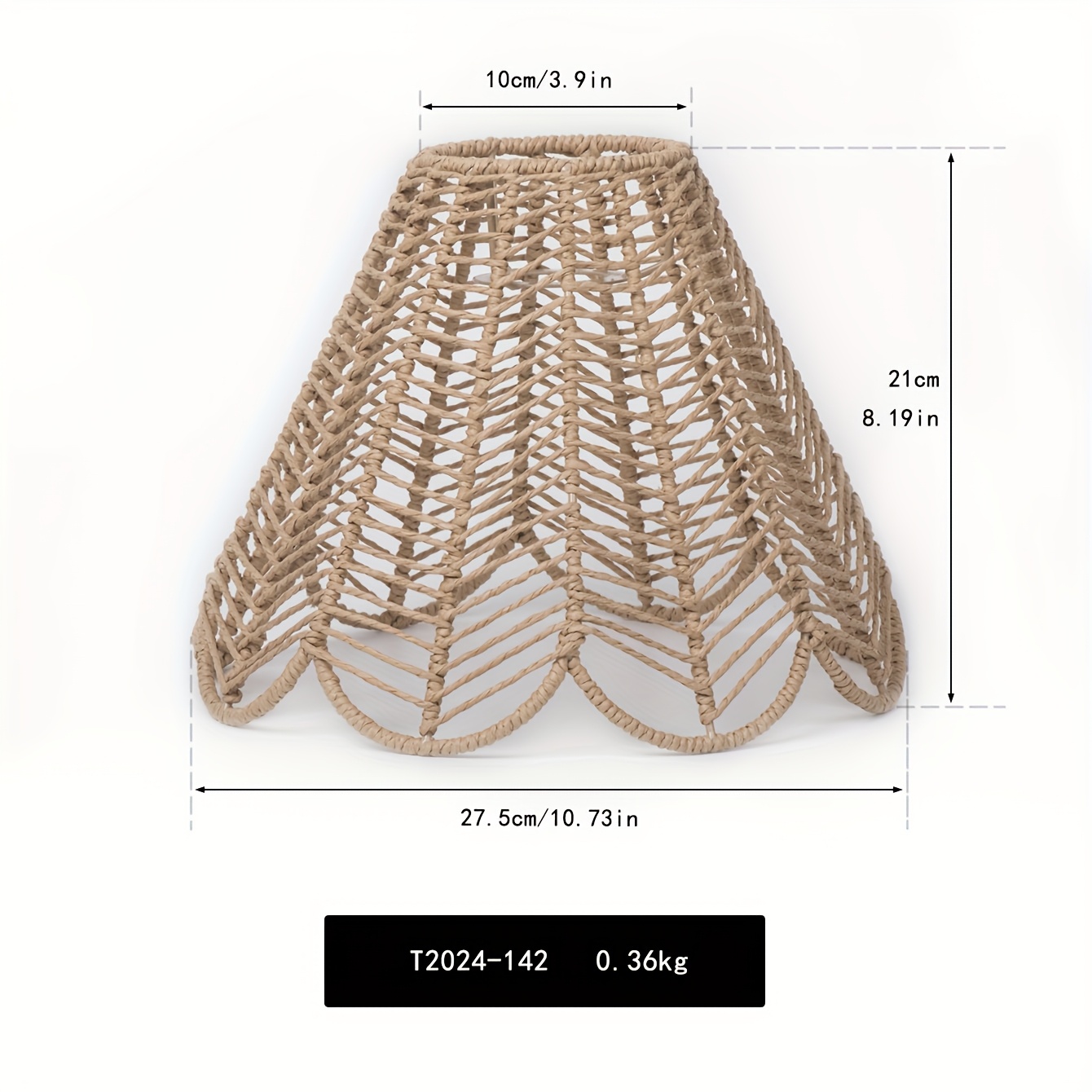 Image of Art Decorative Lampshade, Paper Rope Material Lighting Fixture, Indoor Chandelier Shade For Living Room, Balcony, Dining Area Decoration