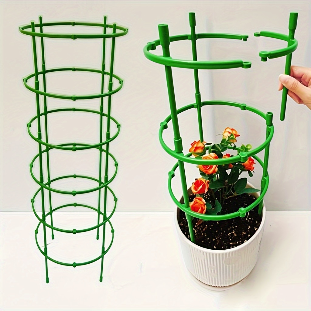 

6/18/30pcs Plant Support Stake, Plant With Twist Strap, Flower Holder Bracket Splicable Flower Bracket Support Rod Indoor Plant Flower Holder Balcony Chandelier Climbing Rattan Rack Pot