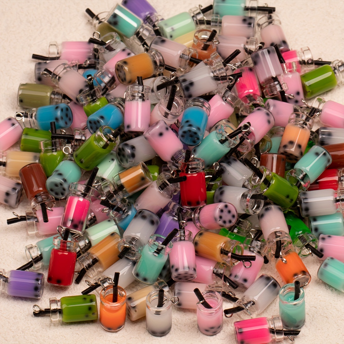 

Glass Bottle Charms For Making – 20pcs Set, Cute Resin Pendant Accessories For Crafting And Decorating