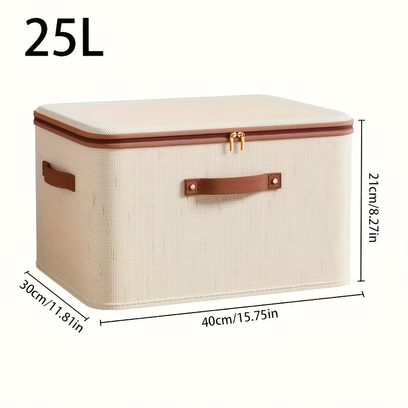 6pcs Fabric Storage Boxes with Zipper Lid, Foldable