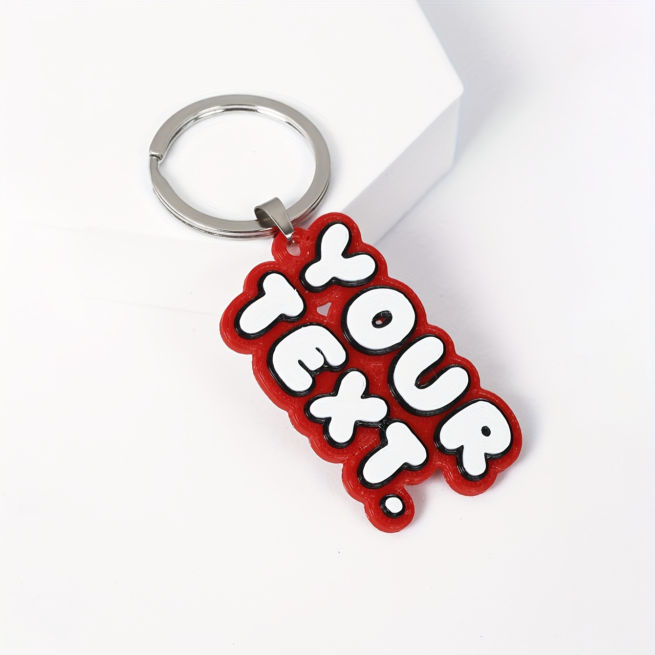 TEMU Porte-clés personnalisé DIY, 1pc, en Petg, Design de lettres anglaises personnalisées, Souvenir de festival, , Porte-clés, Pendentif pour sac à