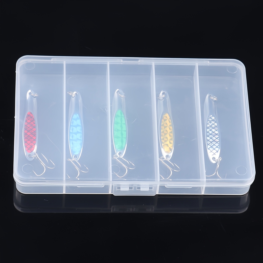 TEMU 5pcs Fishing Lures, Fishing Spoons Lures, Trout Fishing Lures For Bass Walleye Trout Lures Saltwater Fishing Lures With Box