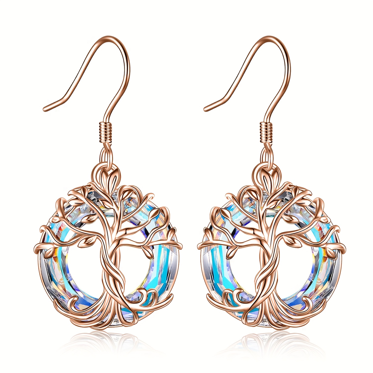 Image of Tree Of Life Earrings For Women Sterling Of Life Dangle Earrings For Women Tree Of Life Jewelry Birthday Gift Fashionable Drop Earrings