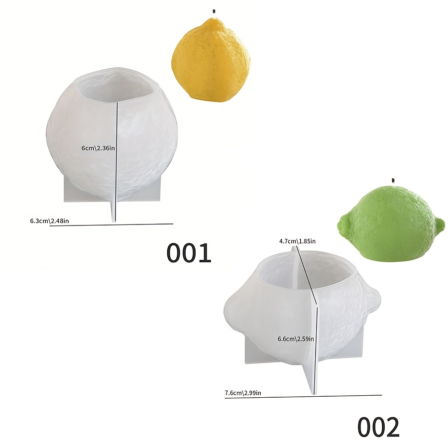 E-shop [Harzform] 3D Zitronenkerzenform, 3D Harzgießformen geeignet für DIY Kerzenherstellung Schmuck- & Tonprojekte, wiederverwendbares Formwerkzeug