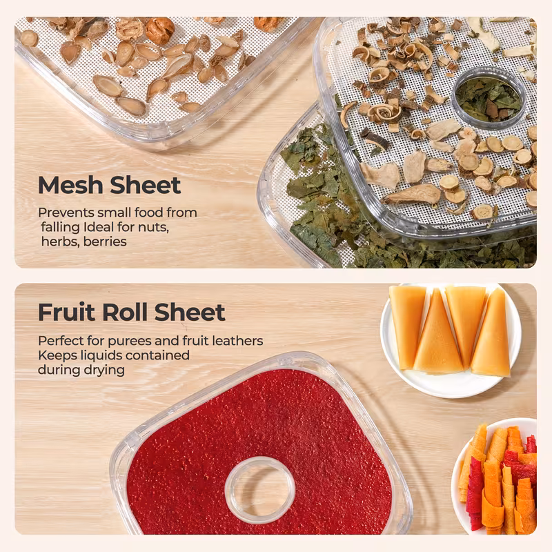 Electric Food Dehydrator - 5 Tray, Adjustable Temperature, 72-Hour Timer, LED Display, 240W, Includes Recipe Book