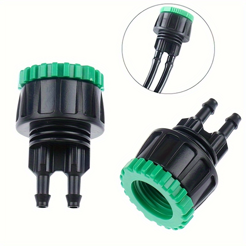 

1pc Garden Hose Connector, 1/4" To 1/2" 3/4" Y-shaped Adapter For Irrigation, Durable Plastic, Leak-proof Watering System Accessory