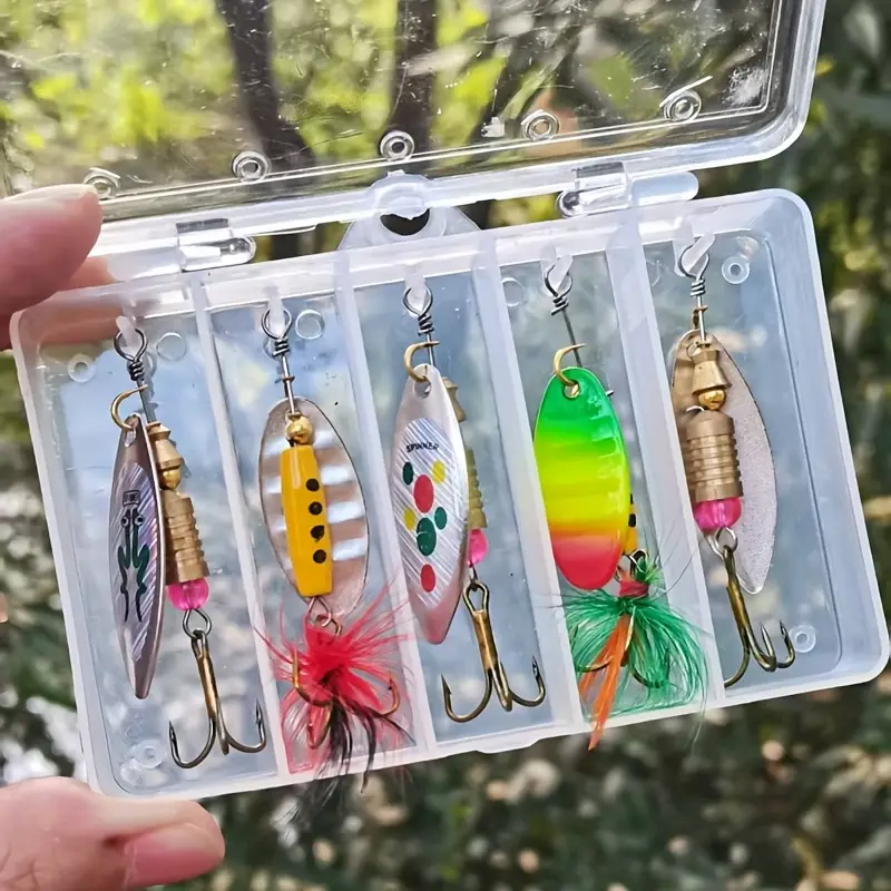 set 5 metal fishing lures spinners baits kits combo - Temu set 5 metal fishing lures spinners baits kits combo - Temu