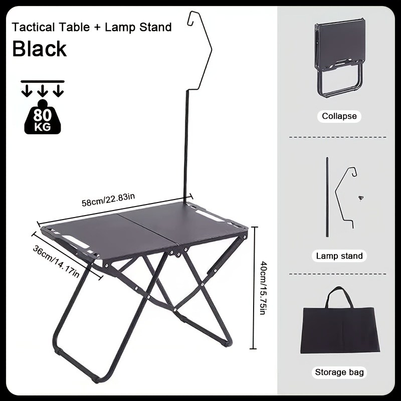 Multifunctional Lightweight Portable Folding Bbq Table, Adjustable Height Camping Grill Table For Outdoor Picnic