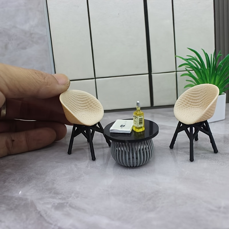 

Building Sand Table Model Materials Pocket Size Balcony Wicker Chair Table And Chair Model Miniature Doll House Scene Ornament