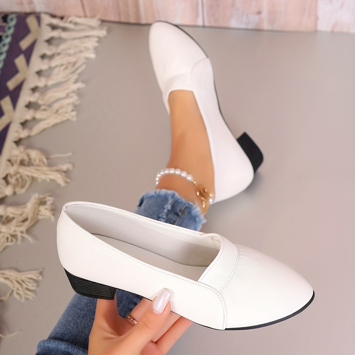 women s solid color elegant pumps shallow mouth soft sole details 7