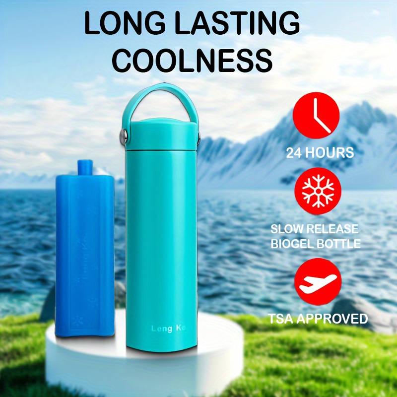 24 Hour Cooling Insulated Cooler Bottles with Ice Packs