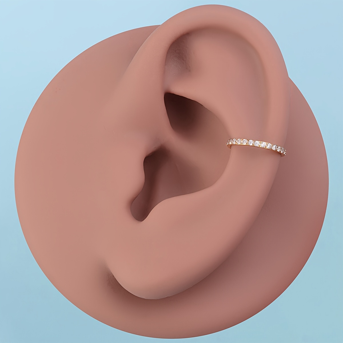 Image of 1pc, Women's Body Piercing Ring + Hinged Lip Rings Cartilage Helix Piercing Earrings, Round + Elegant, Stainless Steel + Synthetic Zirconia, For Daily Wear