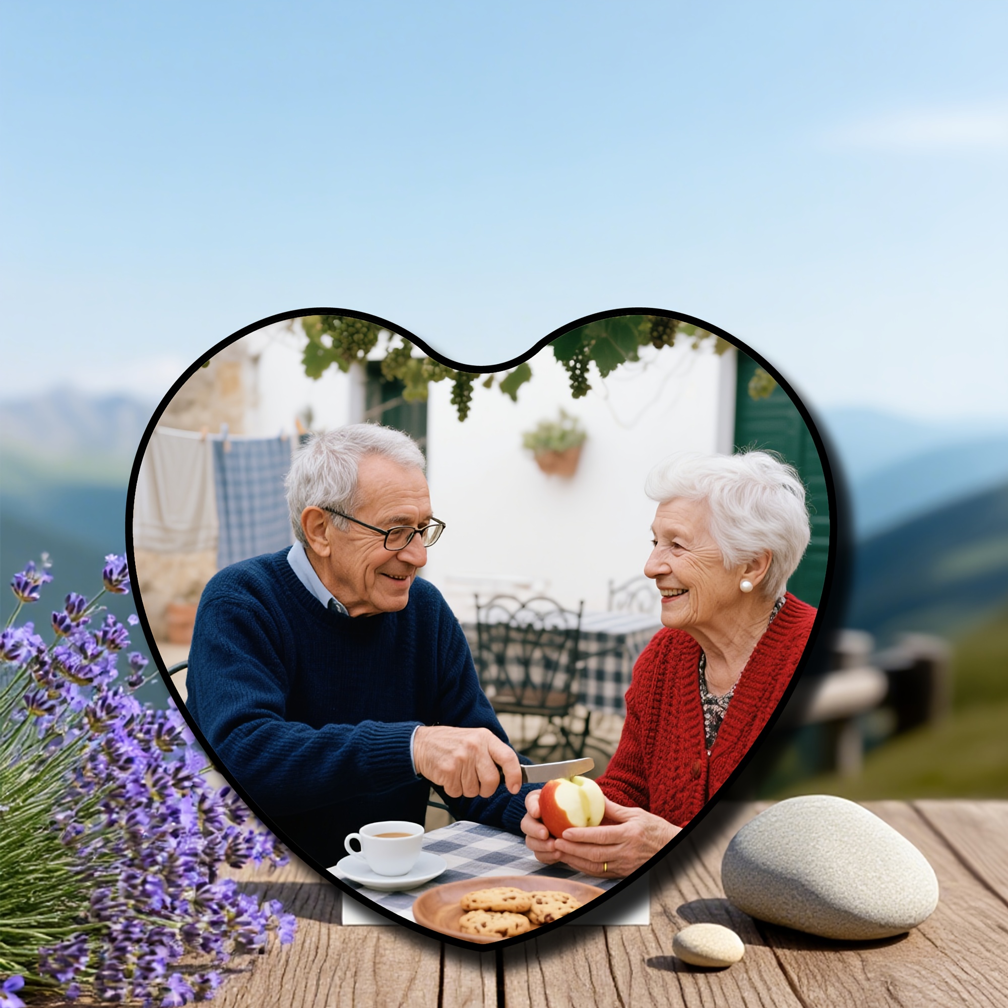 TEMU 1pc 2d Custom Photo Acrylic Memorial Plaque - Heart-shaped Waterproof Wall-mounted Cemetery Decoration For Mother's Day, Father's Day & Pet Loss