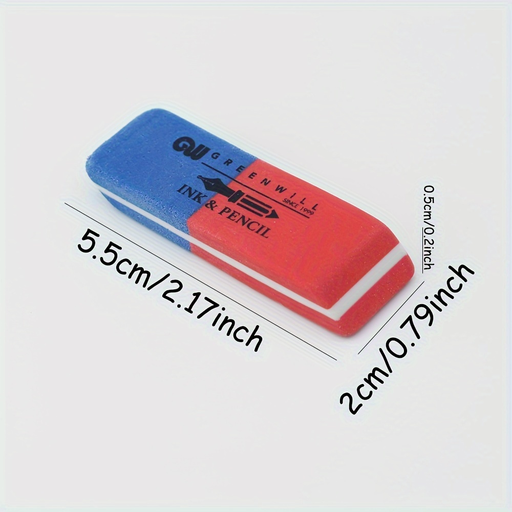 Cube Erasers TPR Material, Red and Blue Angled Dual-Sided Sanding for Drawing, Office, School, and Exam Use - Creative Stationery Supplies XPC-007