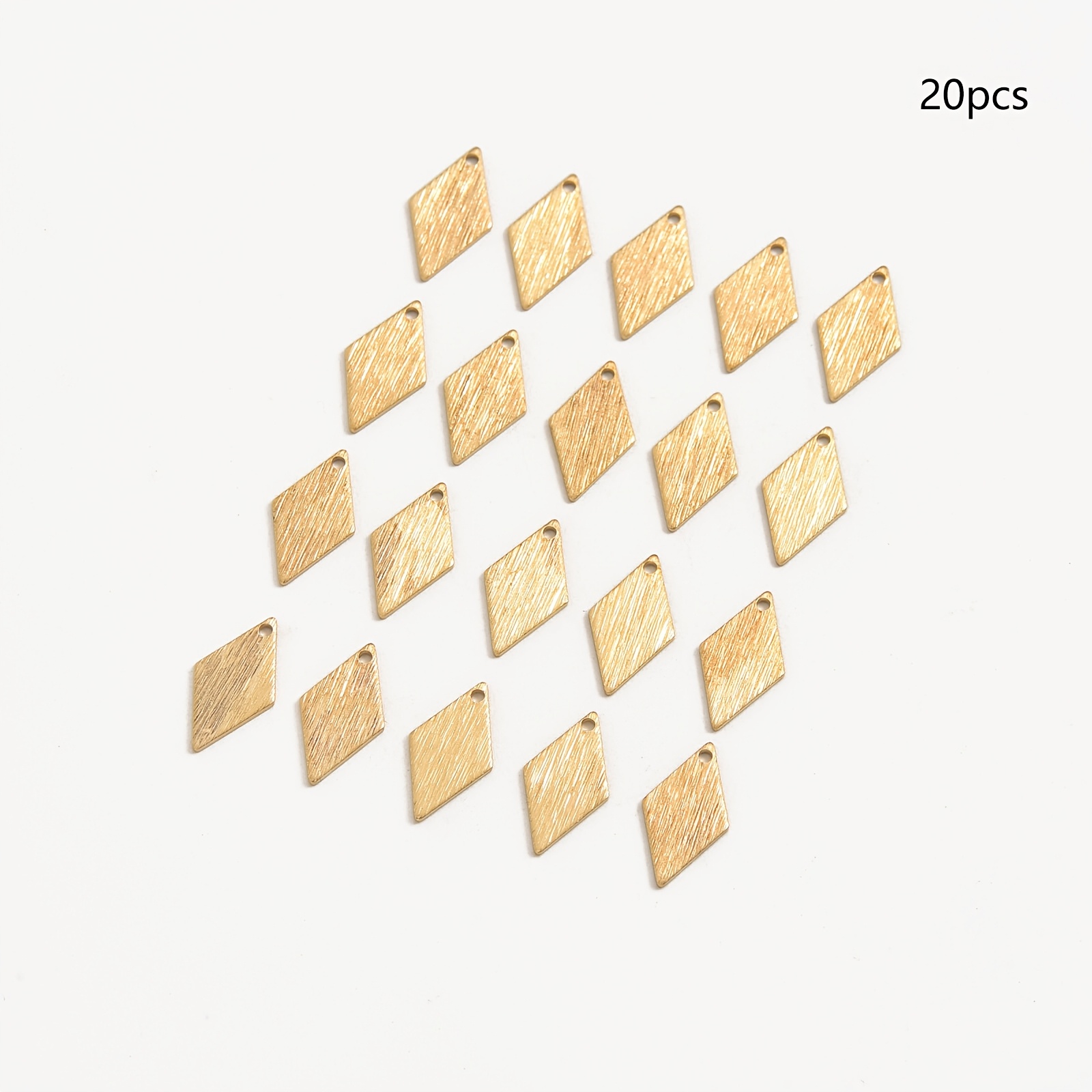 TEMU 20pcs/50pcs Pendentif en Laiton Géométrique à Simple Trou Brossé en pour la Fabrication de Bijoux DIY Accessoires