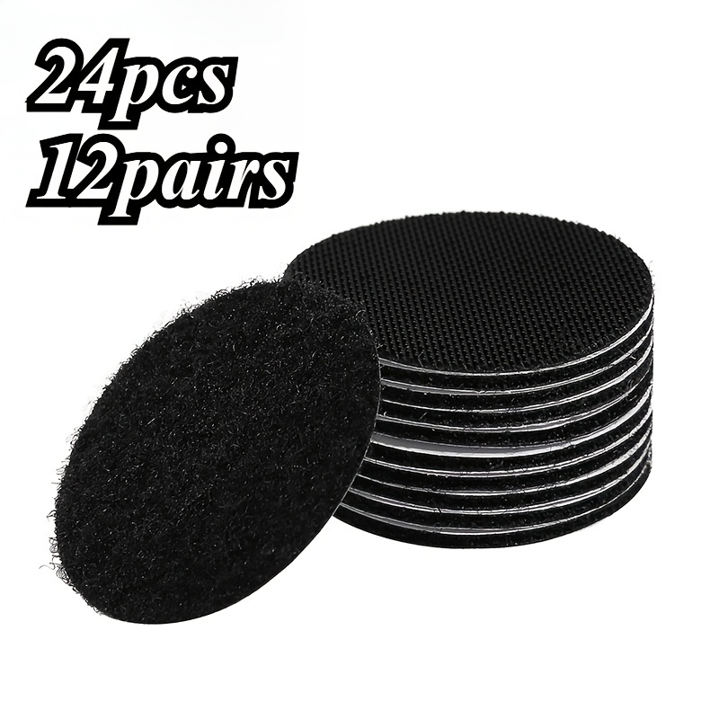 TEMU 24pcs 12 Pairs Of Heavy-duty Round Fasteners - Strong Adhesive Backing, Leaves No Residue, Easy To Remove, Double-sided Tape, Reusable, Suitable