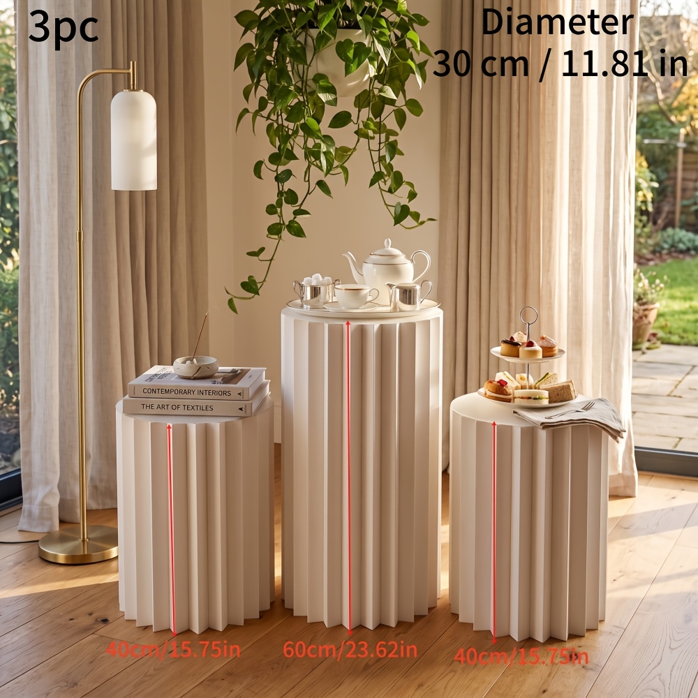 TEMU Set di 3 pezzi - Pedestali Espositivi Pieghevoli - Base Espositiva per Feste di Compleanno - per San Valentino - Matrimoni - - Decorazioni da