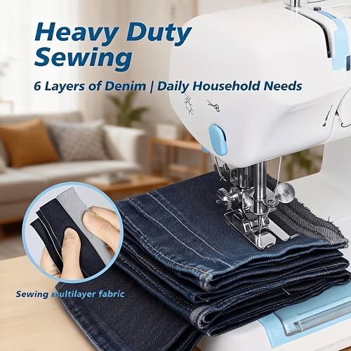household electric sewing machine multi function sewing machine heavy duty full automatic portable sewing machine beginner friendly desktop sewing machine dual thread home mending tool simple sewing machine for adult beginners speed adjustable