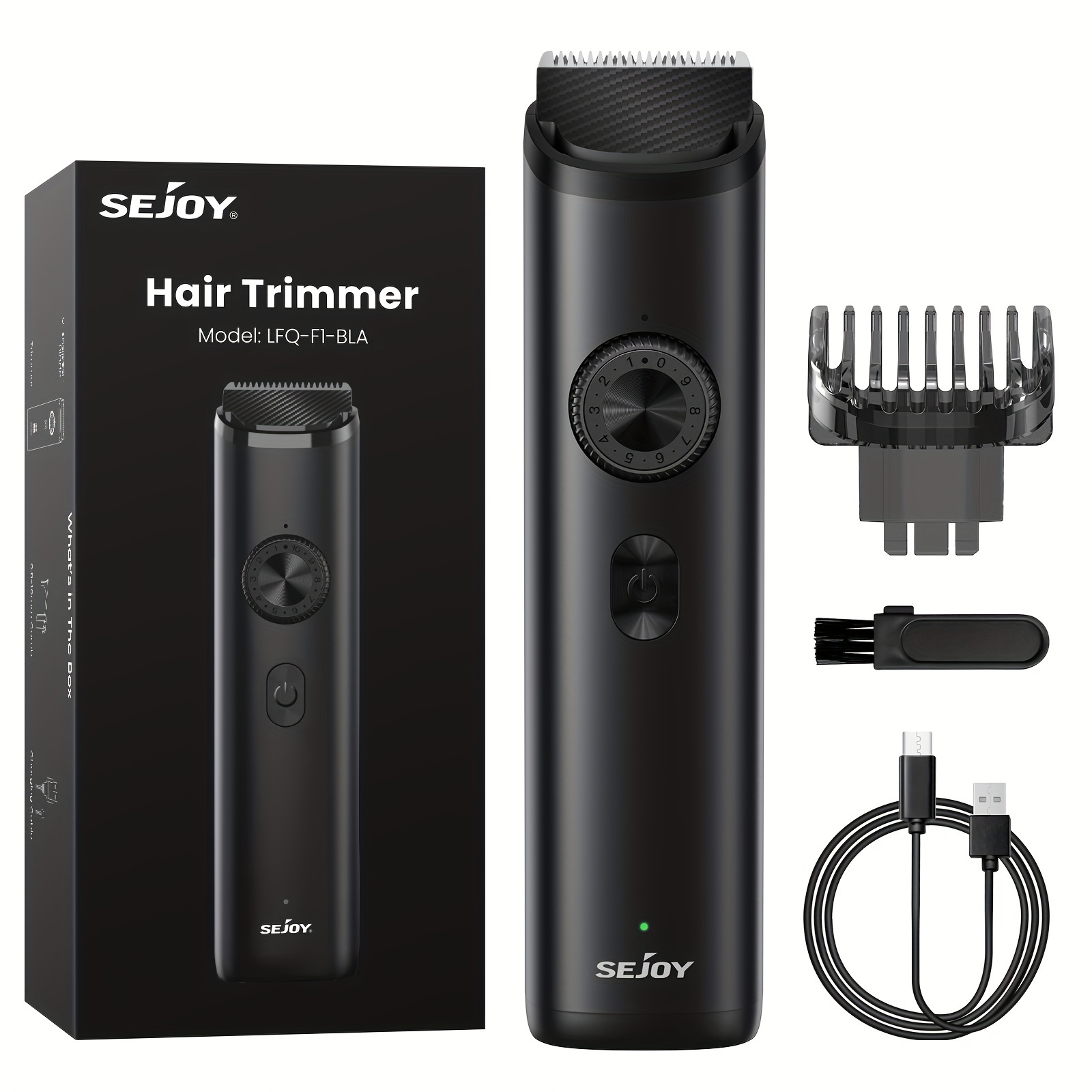 

Sejoy Adjustable Hair Trimmer For Men, Cordless Electric Body And Beard Trimmer With Precision Dial, Usb Rechargeable Grooming Tool With Travel Lock, Ideal Gifts For Men