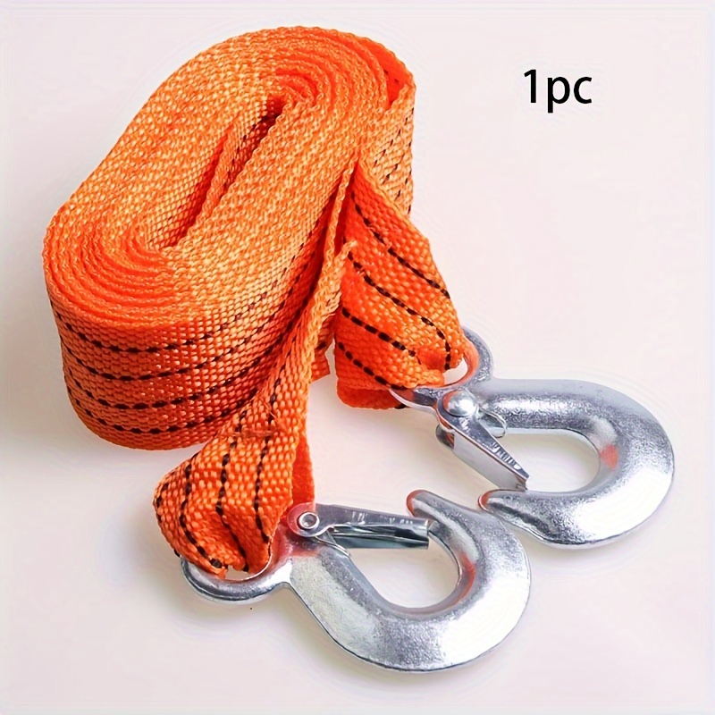 TEMU 4m3t Nylon Braided Car Towing Strap Metal Hooks, Vehicle Emergency -